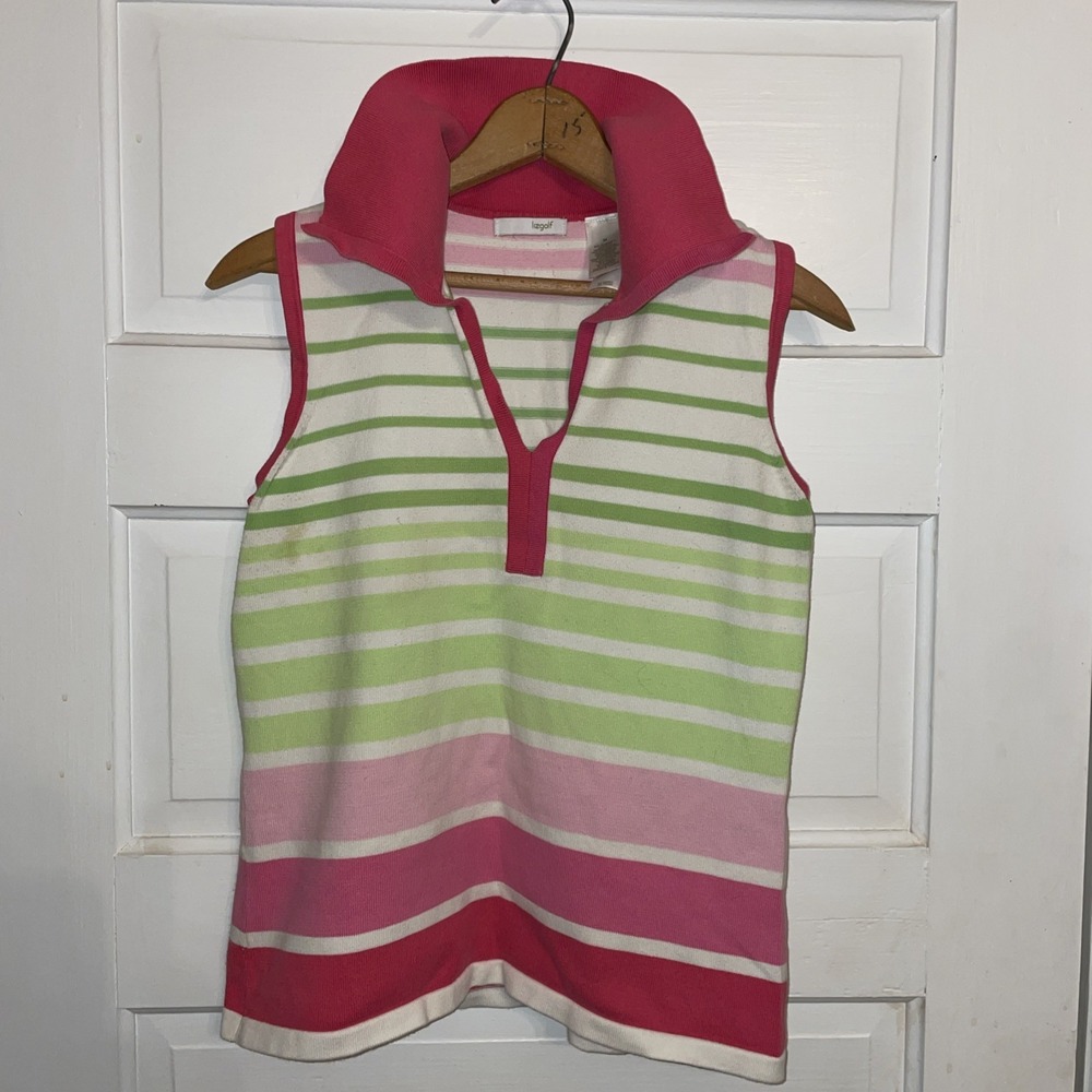 Summer Golf Sweater Tank Lizgolf Pink‎ Lime Fuschia